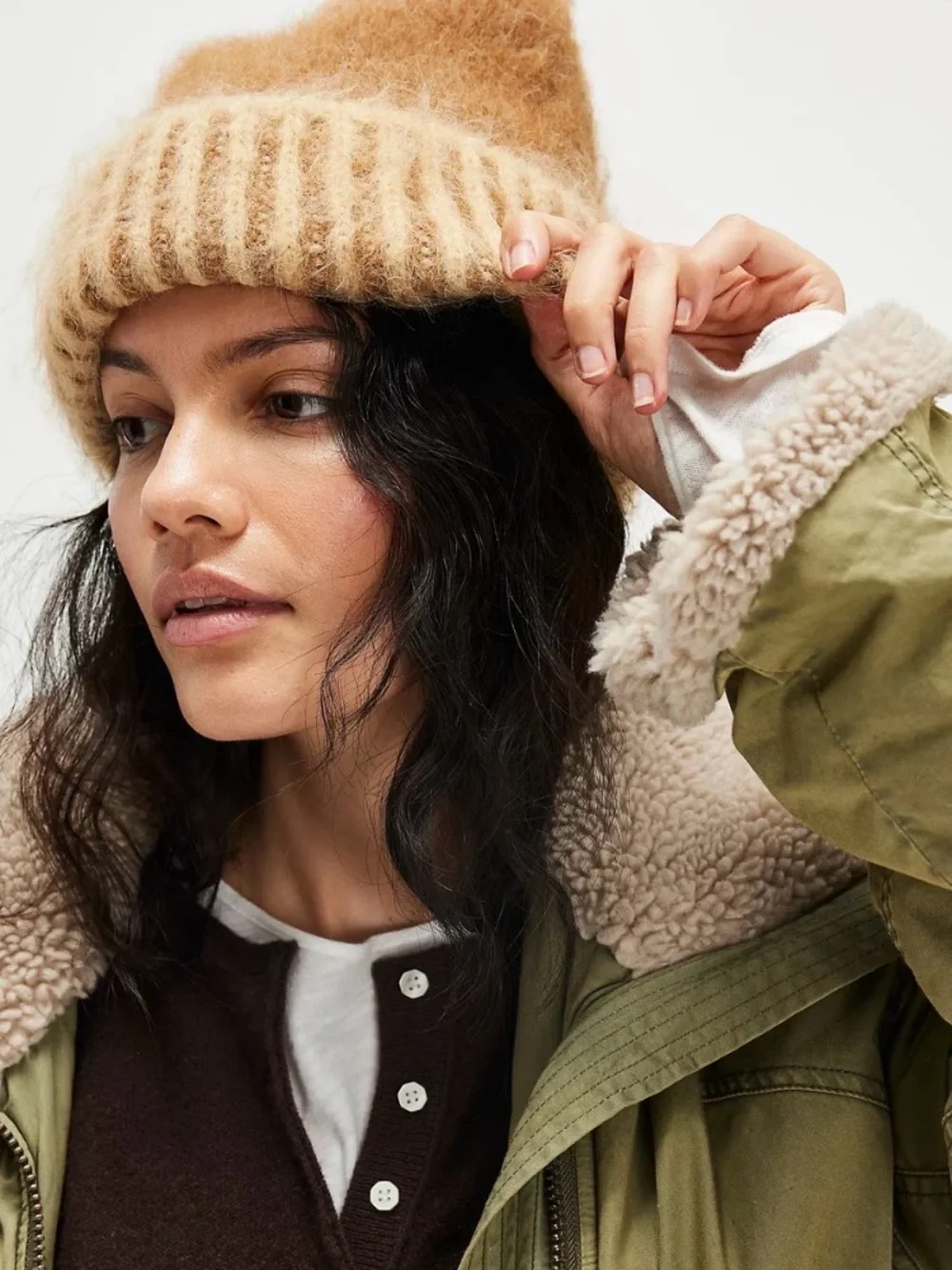 Free People Forever Fuzzy Beanie in “Coffee” - One Size